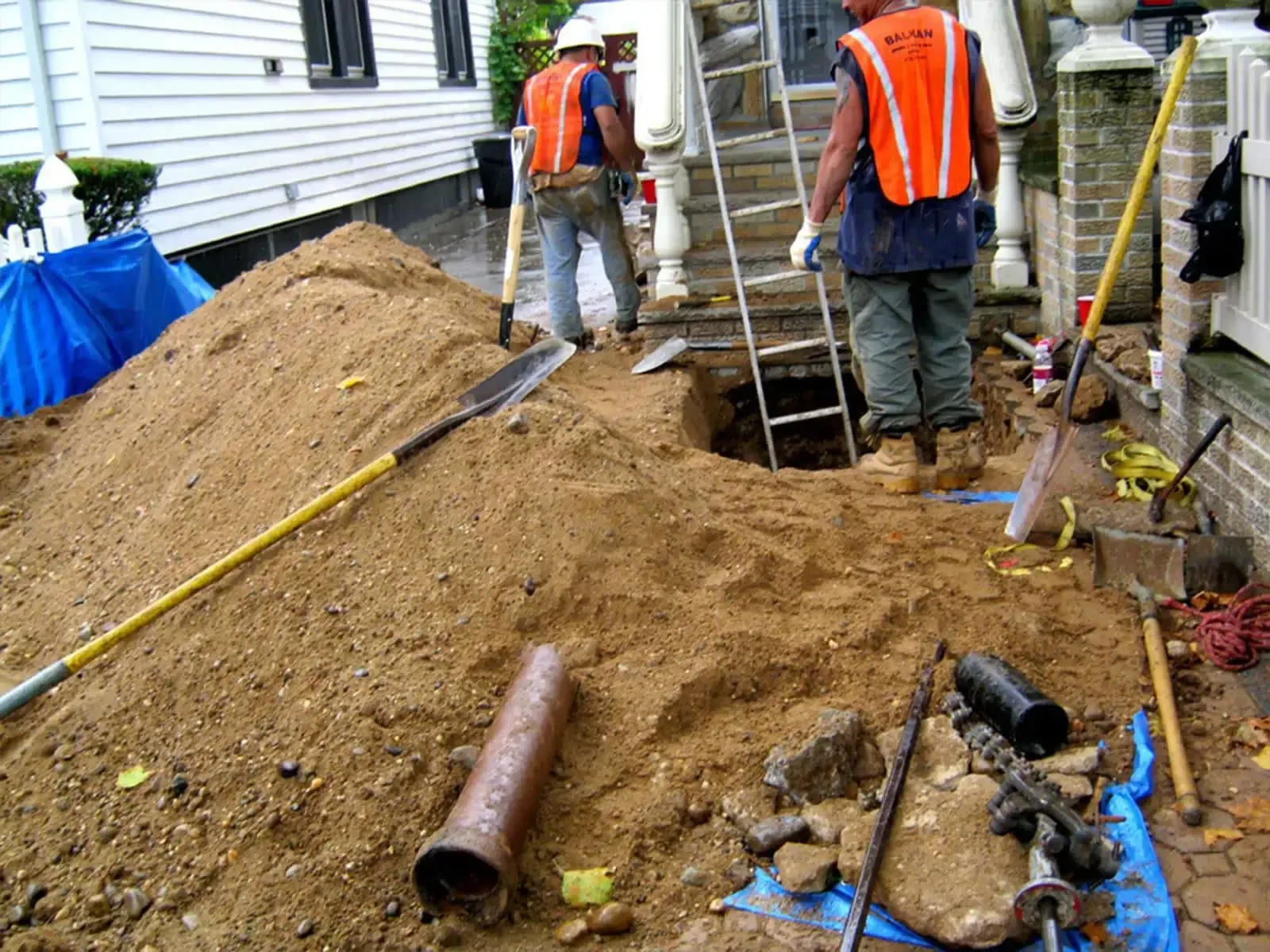 Sewer camera being fed into a cleanout during a pre-purchase inspection in Barrie